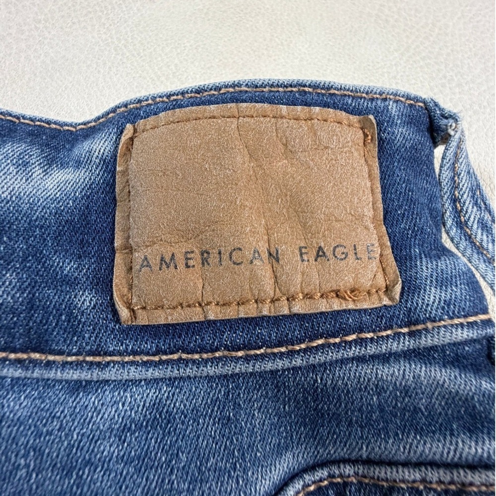 American Eagle Size 6 Super Low Rise Flare Jeans Medium Wash Next Level Stretch - Picture 11 of 11